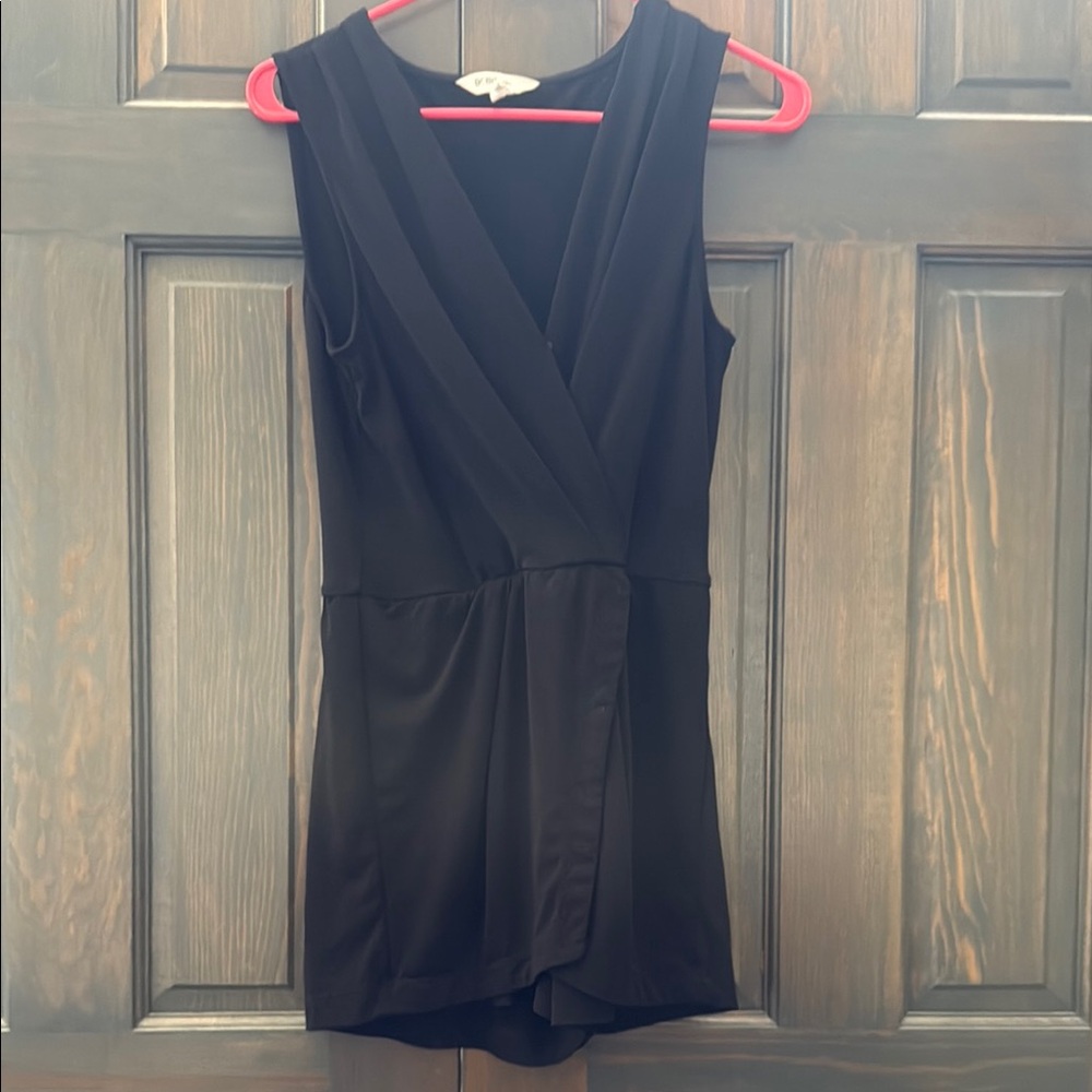 Black Sleeveless Wrap Romper BCBG SIZE xs